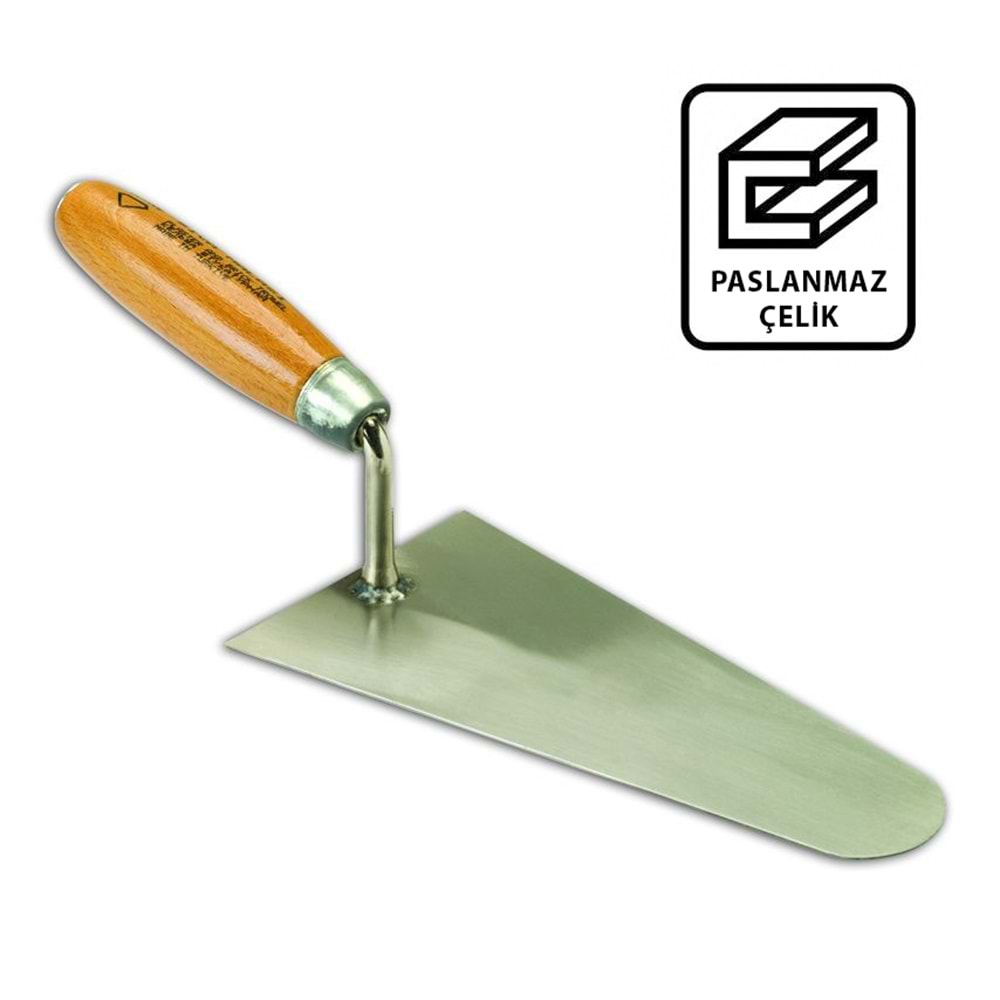 Dekor Sıva Malası Paslanmaz Çelik 18cm Ahşap Saplı