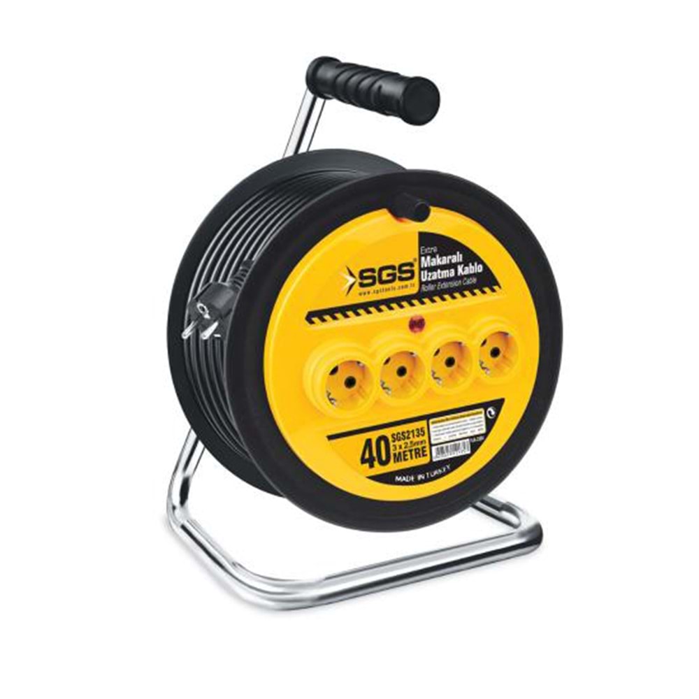SGS Makaralı Elektrik Uzatma Kablosu 3x2.5 40mt