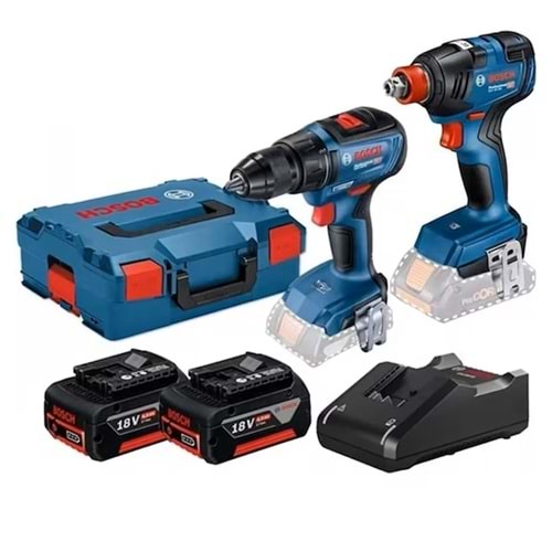 Bosch GSR 18V-50 GDX 18V-200 Darbeli Akülü Vidalama Seti 18V 2x4,0Ah