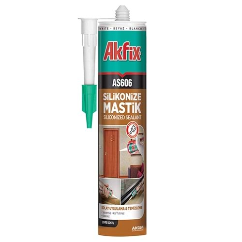 Akfix Silikonize Mastik Beyaz AS606 500gr