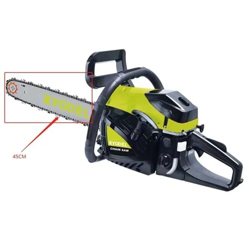 Ryodel Benzinli Ağaç Kesme Motoru/Testere 45cm