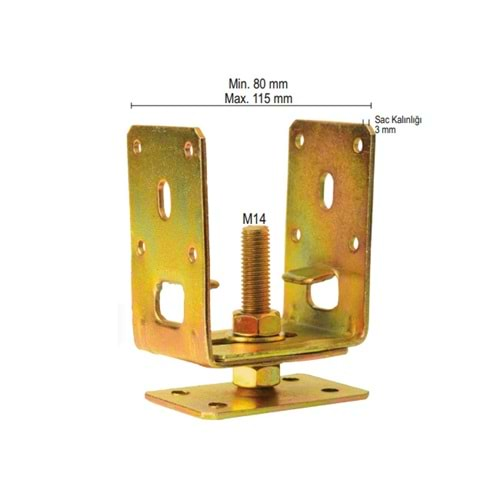 Pergule Ayağı Ayarlı M14-3mm