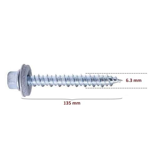 Hırsan Ahşap Çatı Vidası 6.3x135 mm Betofast