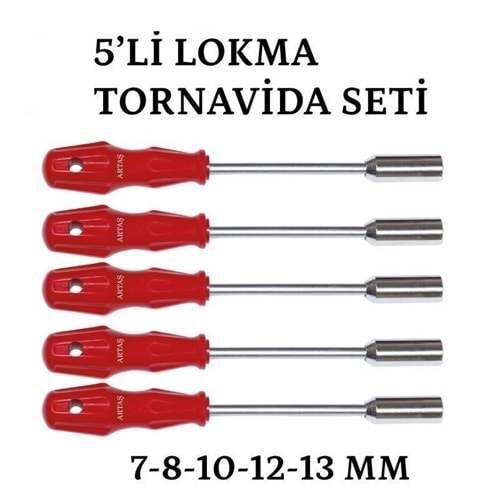 Hırsan Lokma Uçlu Pipo Tornavida Seti 5 Parça