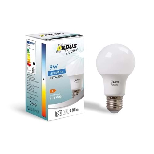 Orbus Led Ampül Beyaz 9W E27 840Lm
