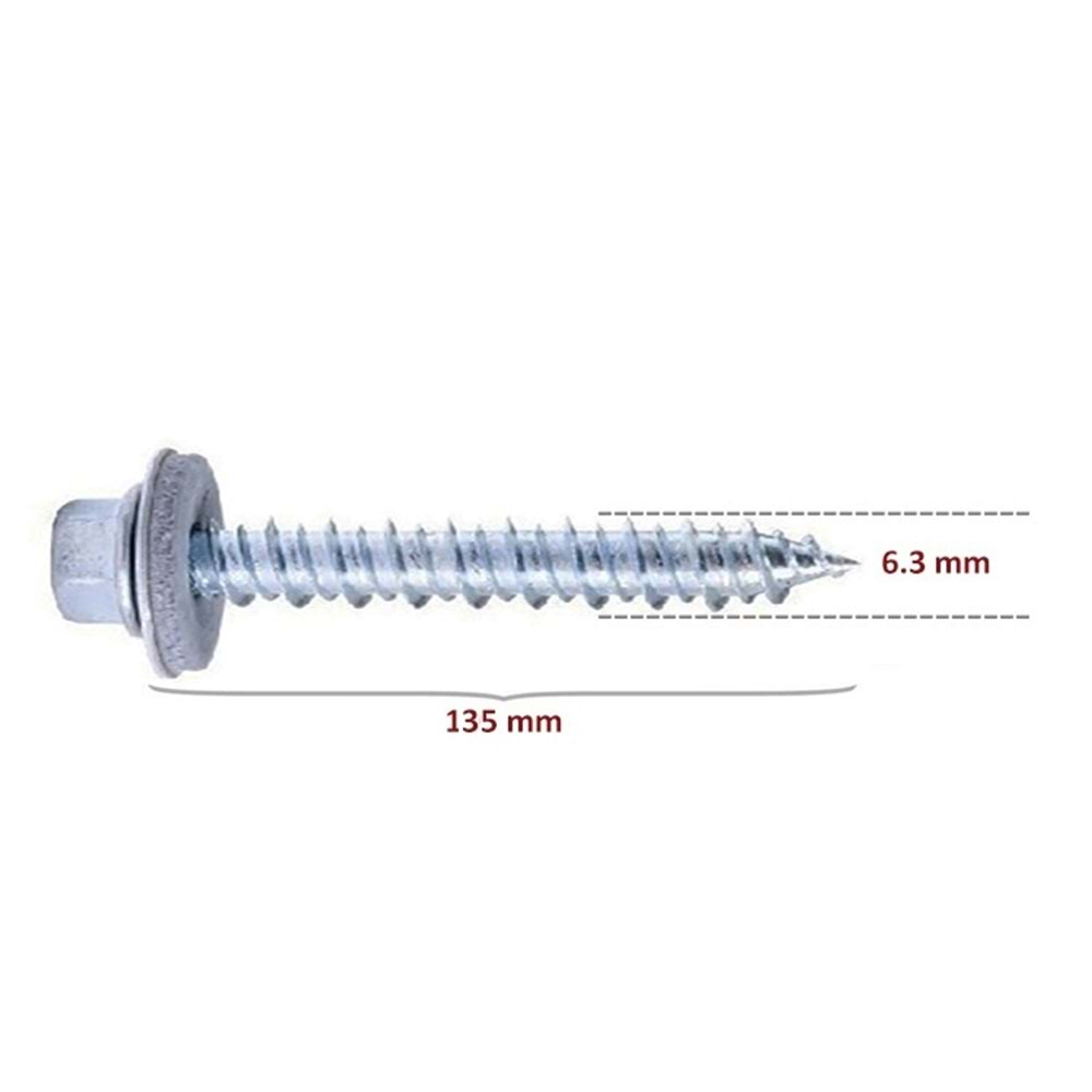 Hırsan Ahşap Çatı Vidası 6.3x135 mm Betofast